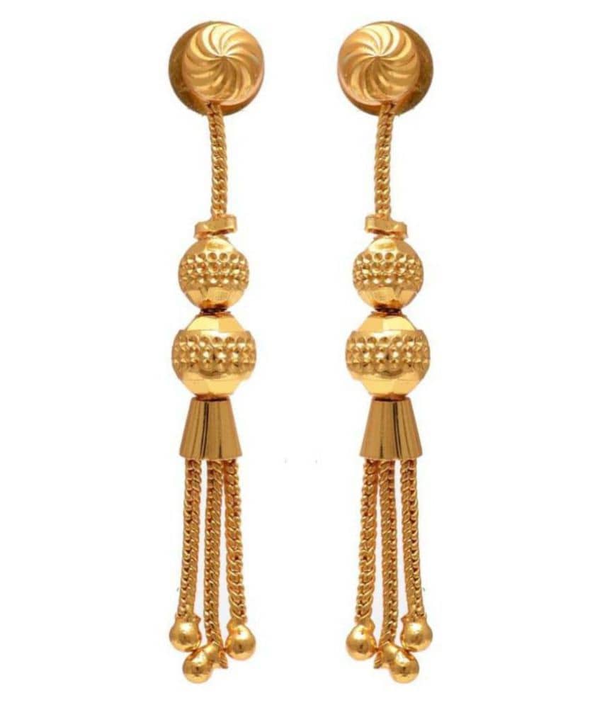 Mohit Jewellers - Yellow Drop Earrings ( Pack of 1 ) - Earrings | Buy online on ZillyBuy