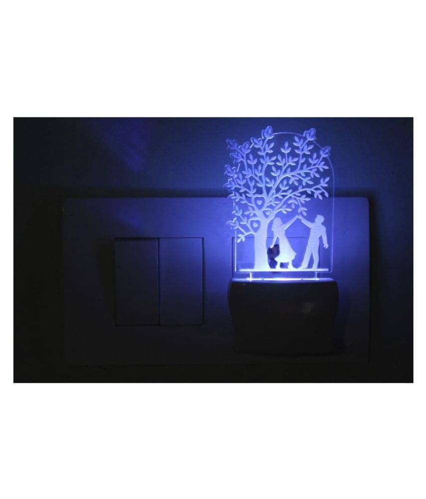     			AFAST Dancing Under Tree Couple 3D Illusion LED Night Lamp White - Pack of 1