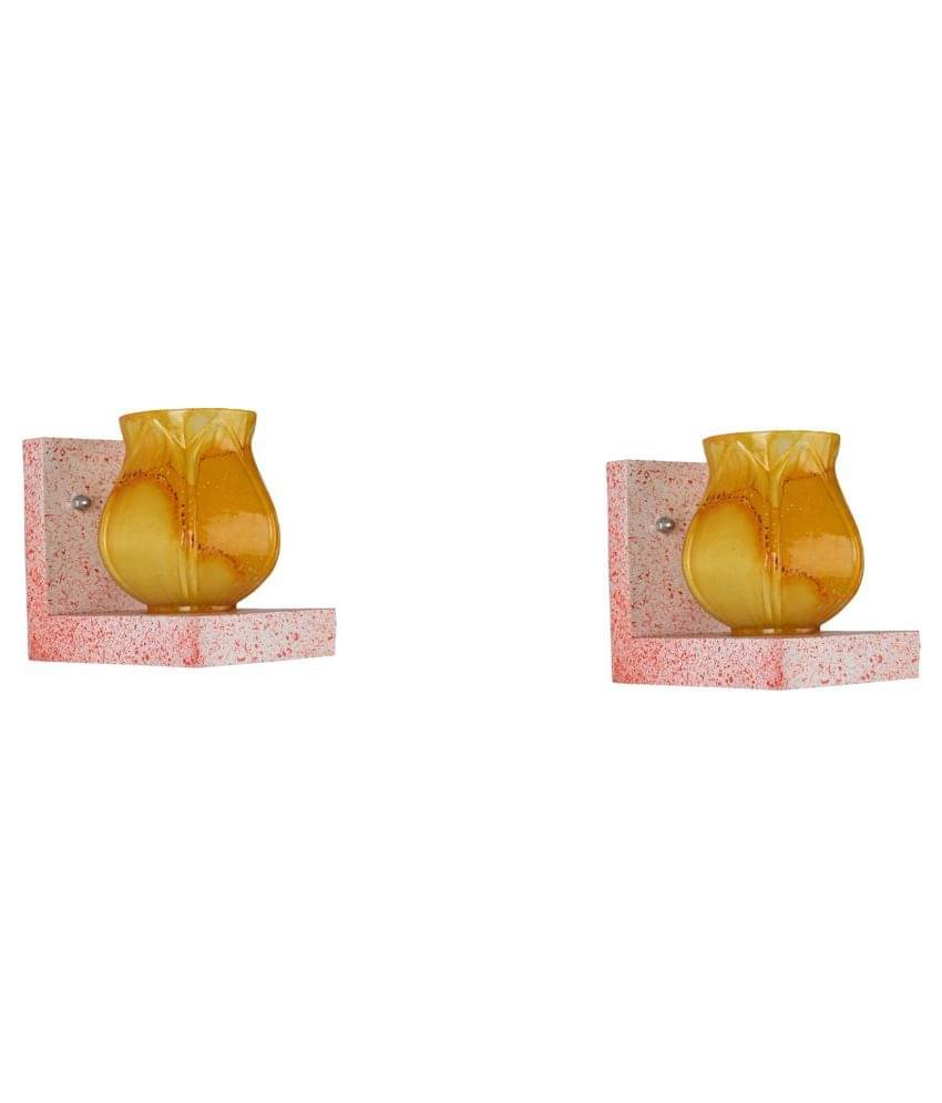     			AFAST Decorative Wall Lamp Light Glass Wall Light Yellow - Pack of 2