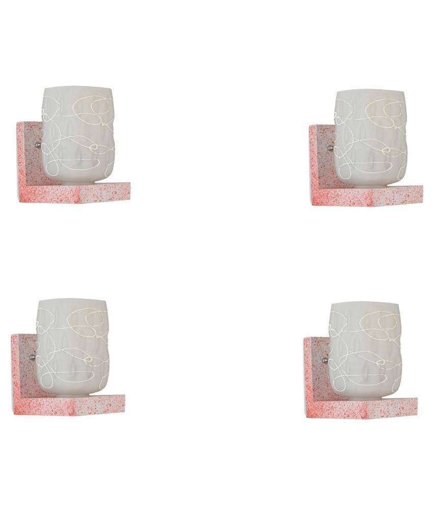     			AFAST Decorative Wall Lamp Light Glass Wall Light White - Pack of 4
