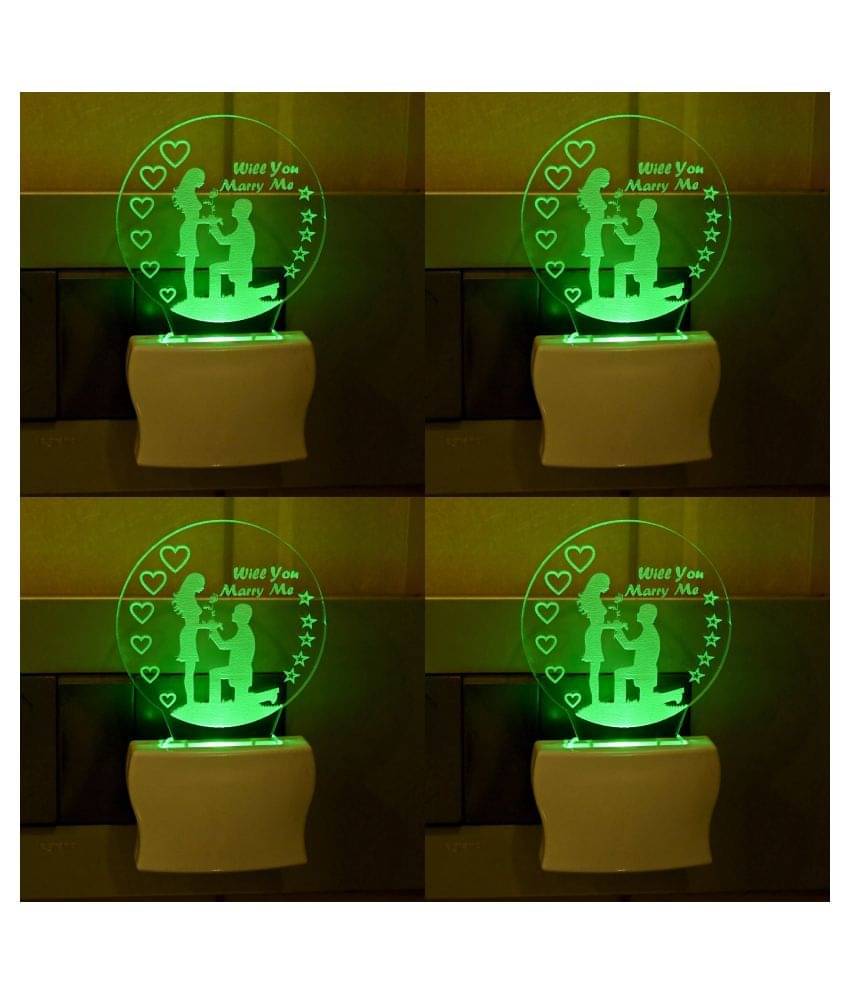     			AFAST Night Lamp Acrylic Table Lamp - Pack of 4
