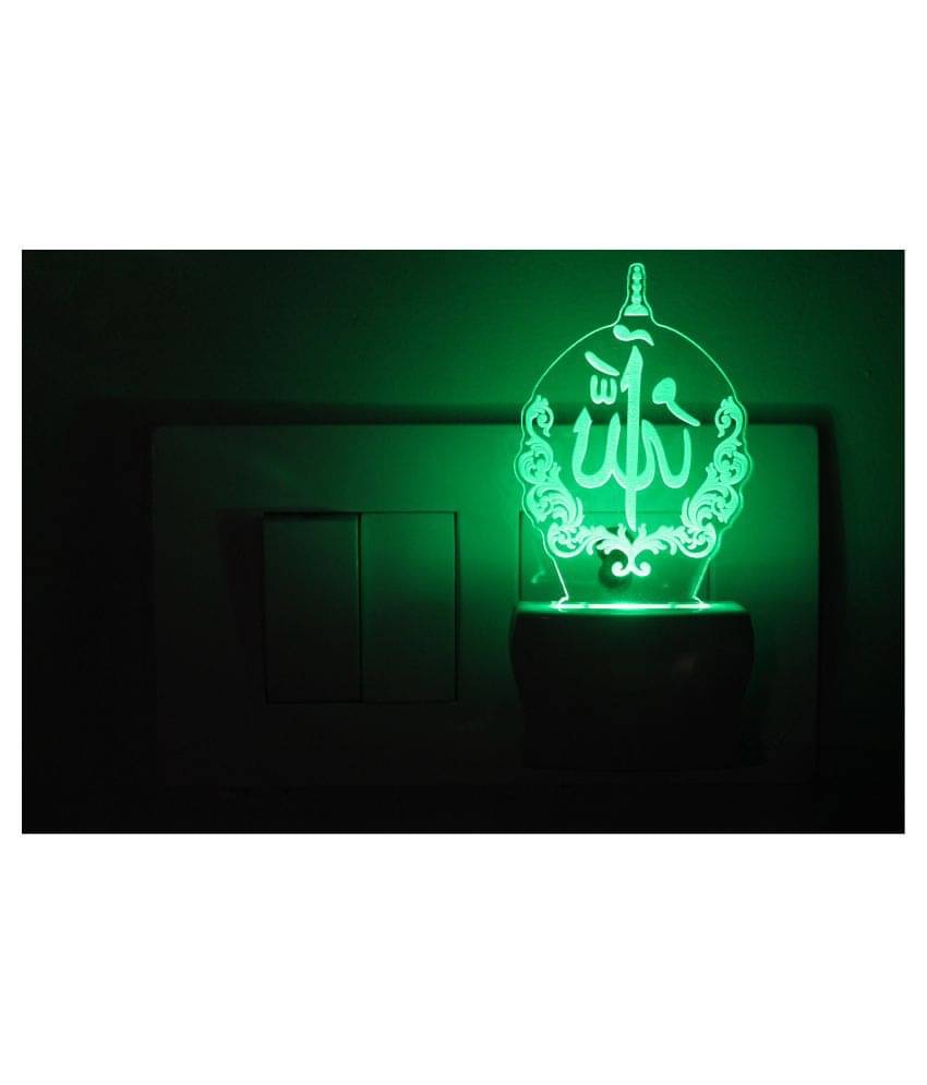     			AFAST Symbol Of Holy ALLAH 3D Illusion LED Night Lamp White - Pack of 1