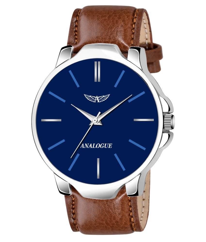     			ANALOGUE ANLG-428-BLUE-BROWN Leather Analog Men's Watch