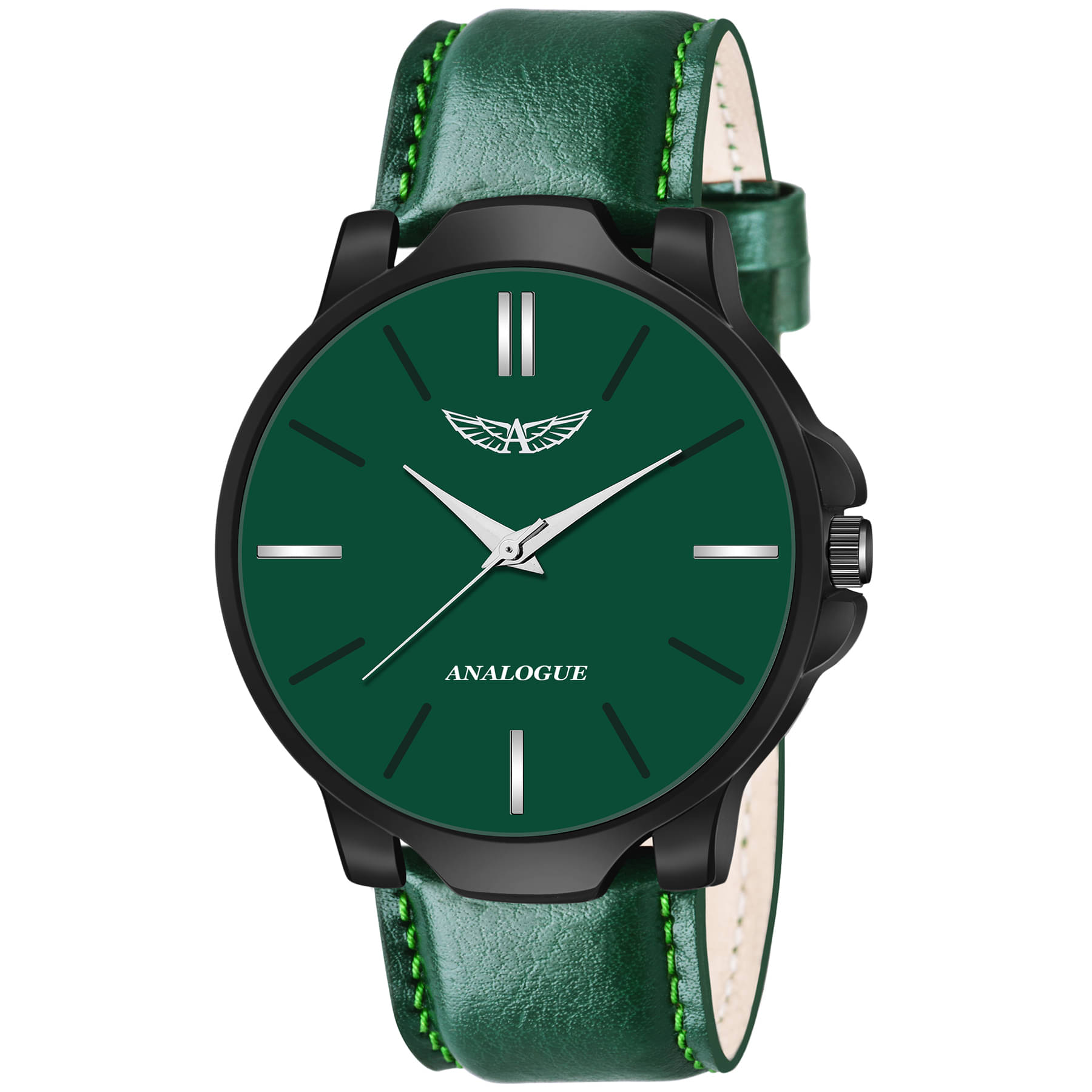     			ANALOGUE ANLG-428-GREEN-GREEN Leather Analog Men's Watch