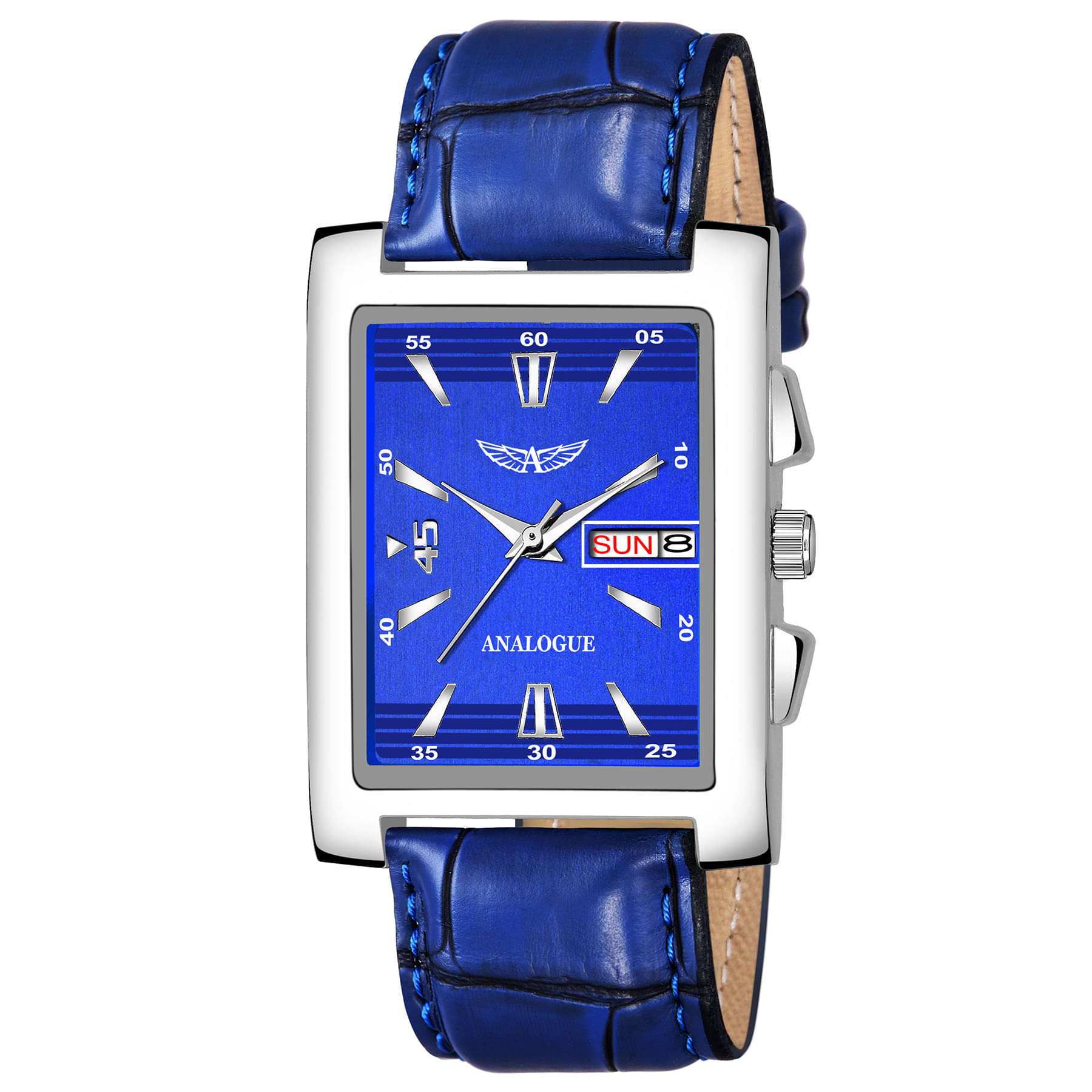     			ANALOGUE - Blue Leather Analog Men's Watch