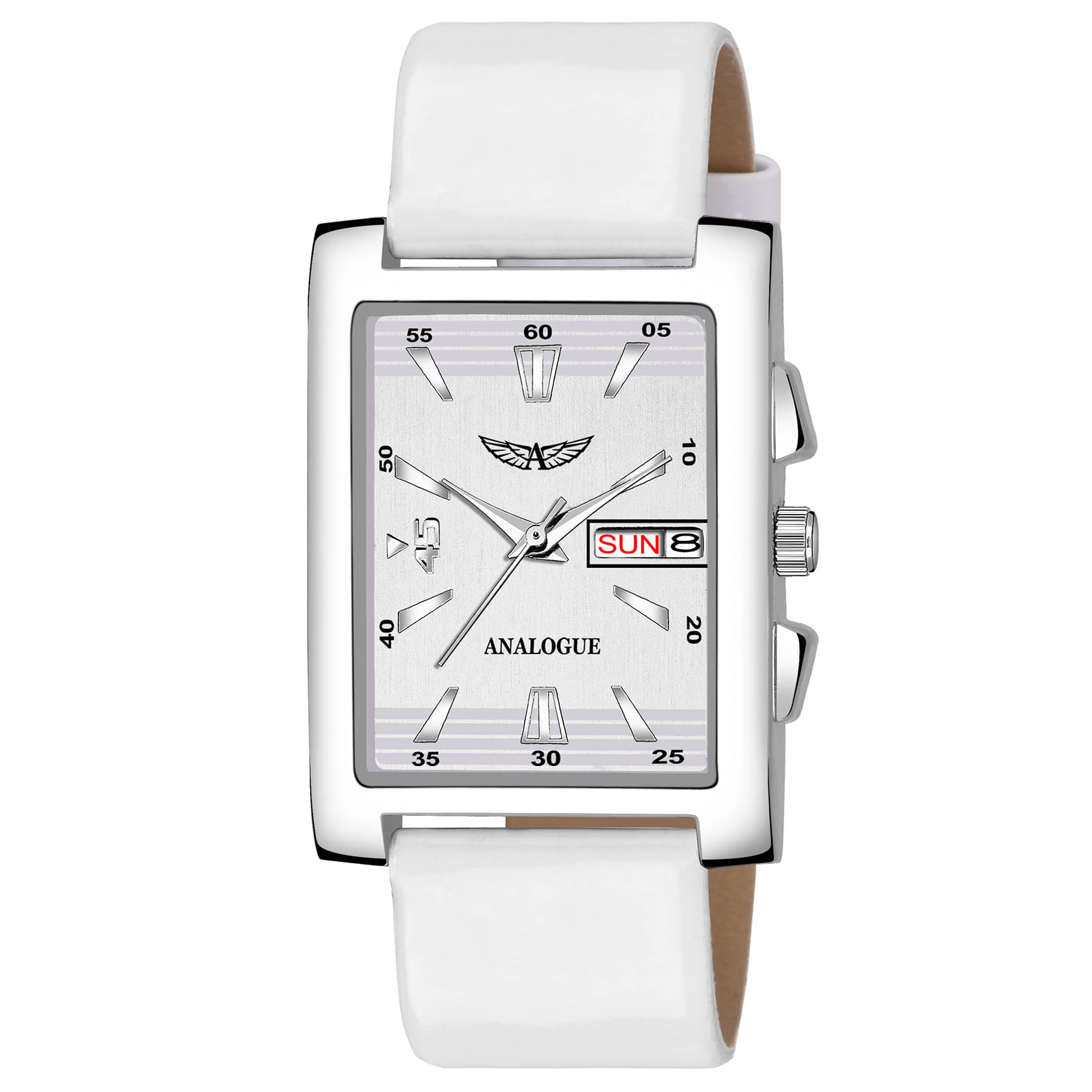     			ANALOGUE - White Leather Analog Men's Watch