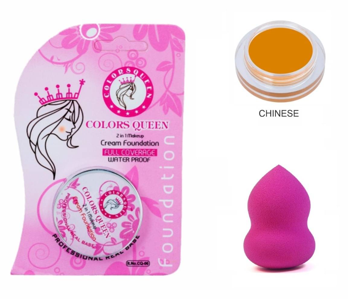     			Colors Queen 2 IN 1 Cream Foundation Water Proof Medium Pack of 2 22 g