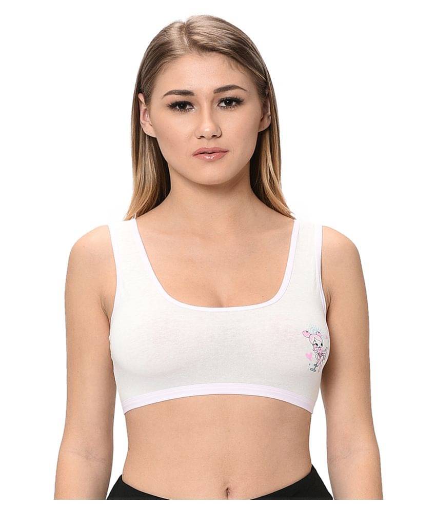 Elina Pink Cotton Solid Sports Bra Elina Pink Cotton Solid Sports Bra