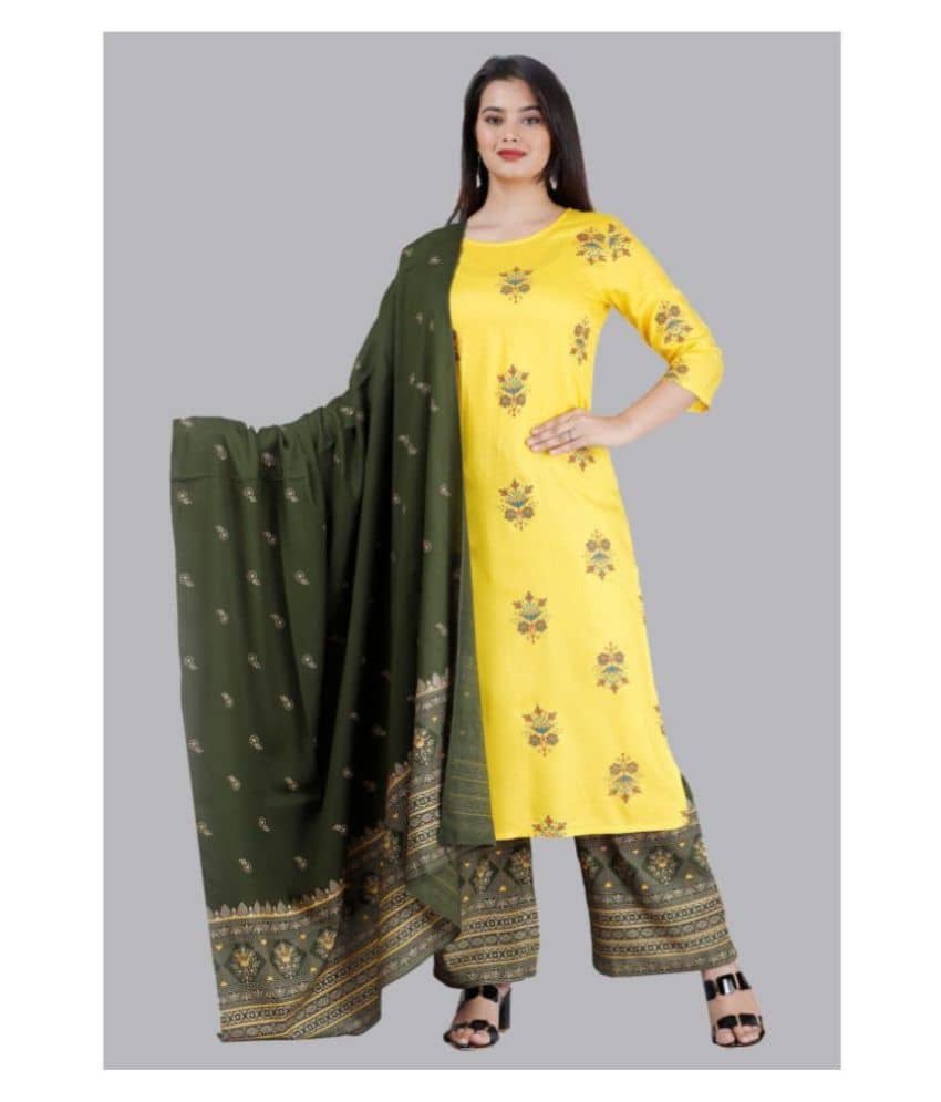 MAUKA Rayon Kurti With Palazzo - Stitched Suit Single