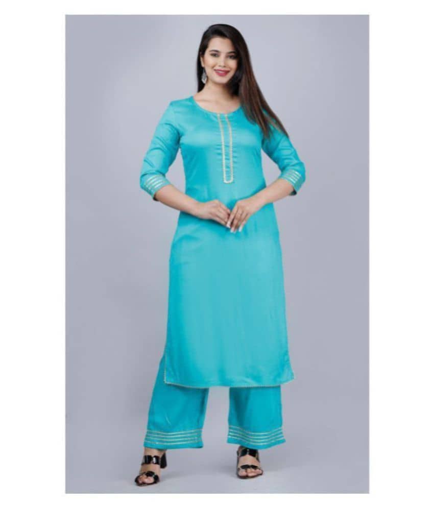 MAUKA - Green Straight Rayon Women's Stitched Salwar Suit ( Pack of 1 )