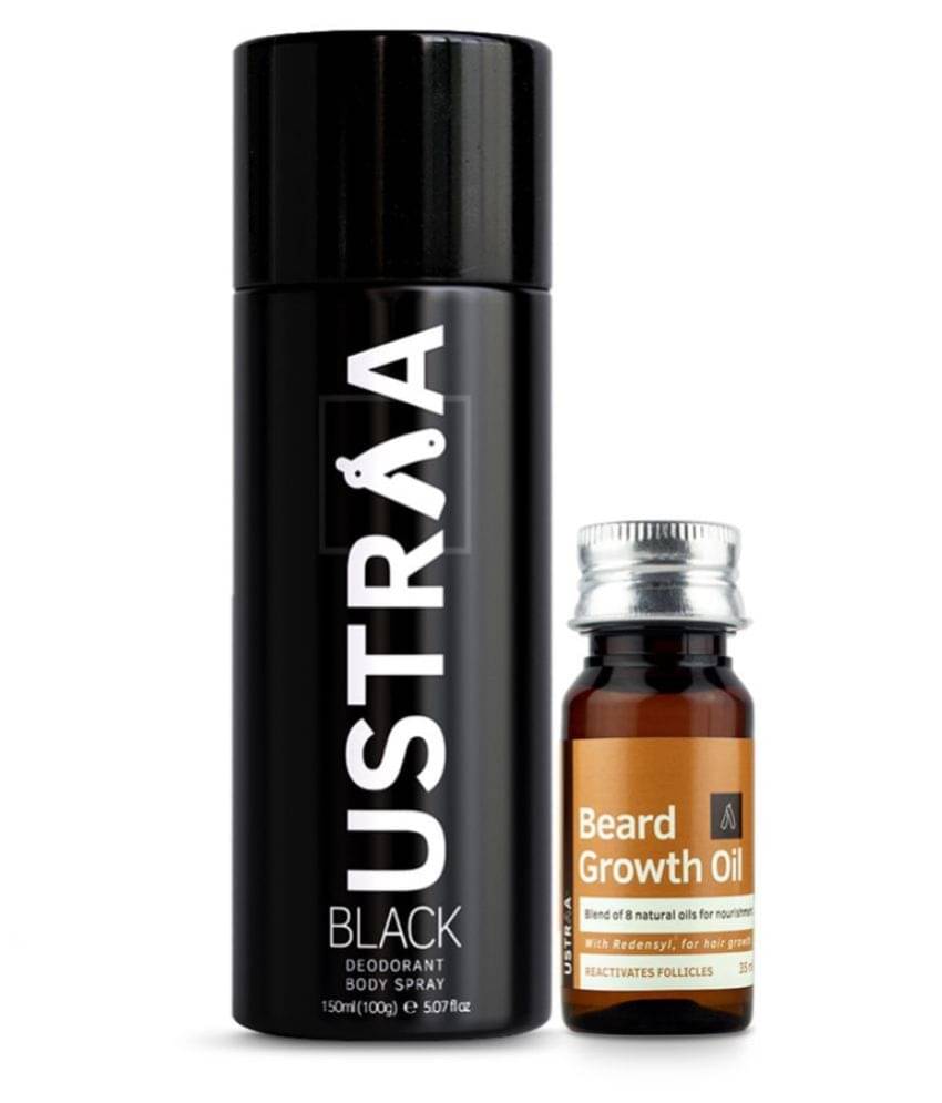     			Ustraa Black Deodorant - 150ml & Beard Growth Oil - 35ml
