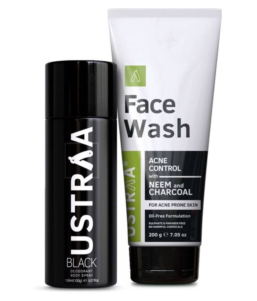     			Ustraa Black Deodorant - 150ml & Face Wash Neem and Charcoal - 200g