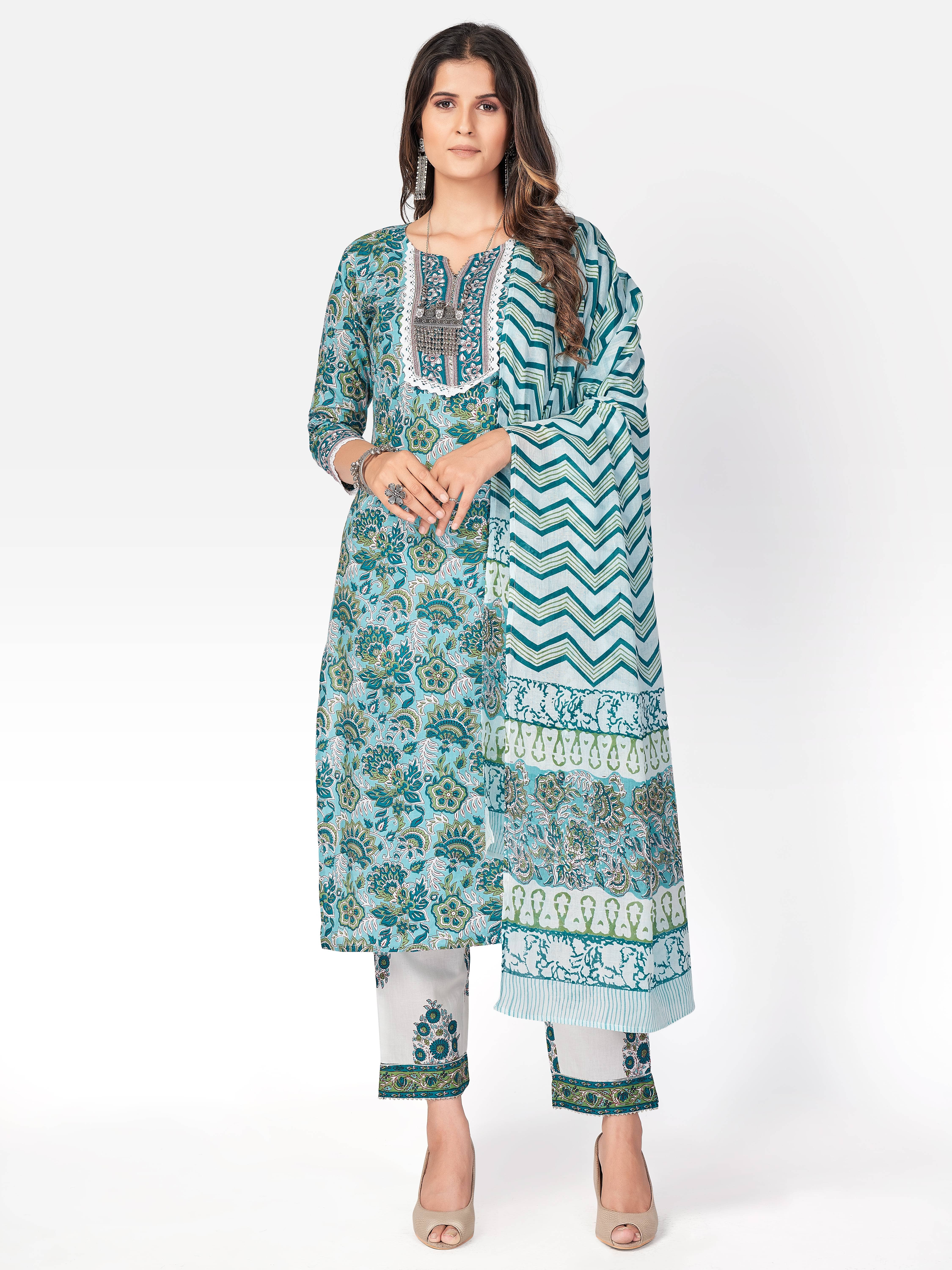 Vbuyz Cotton Kurti With Pants - Stitched Suit Single