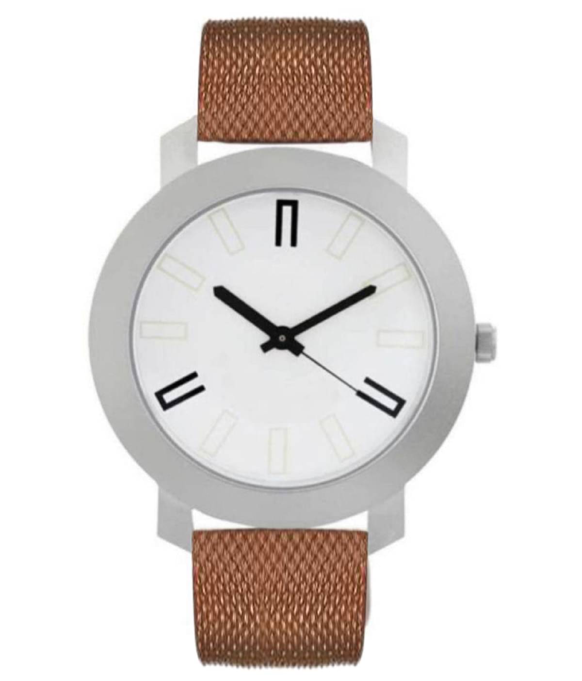     			newmen FS BROWN PU Analog Men's Watch