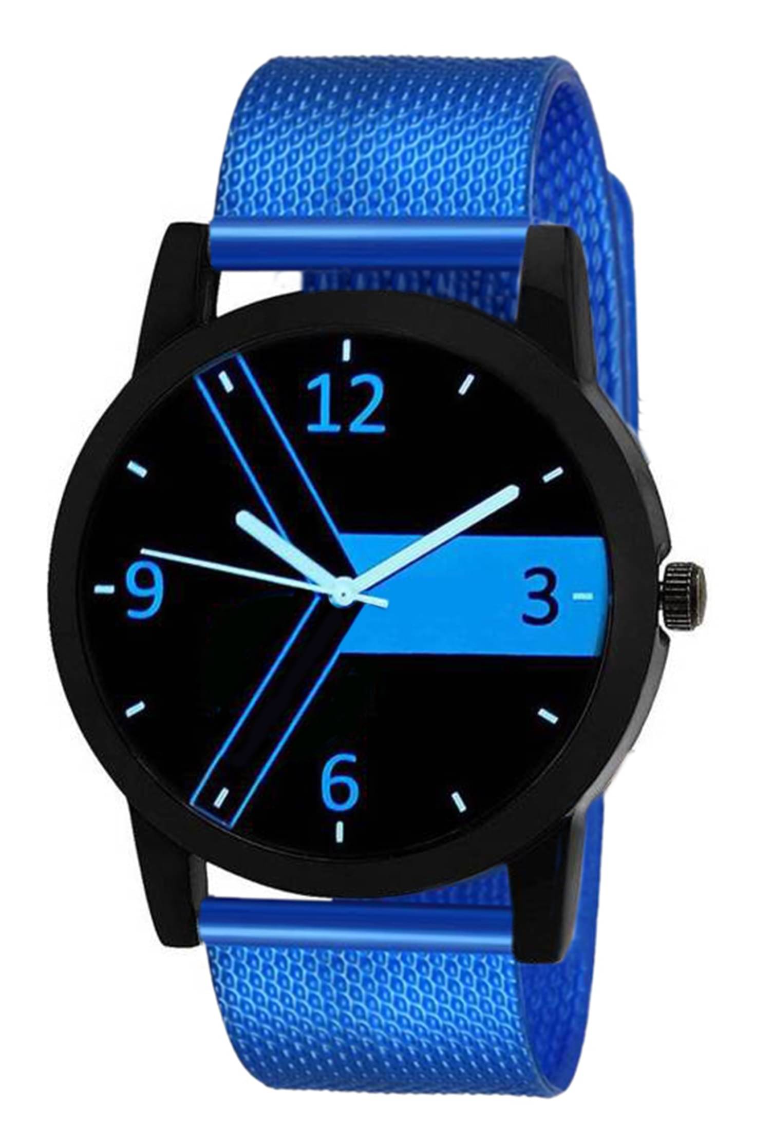     			newmen - Blue PU Analog Men's Watch
