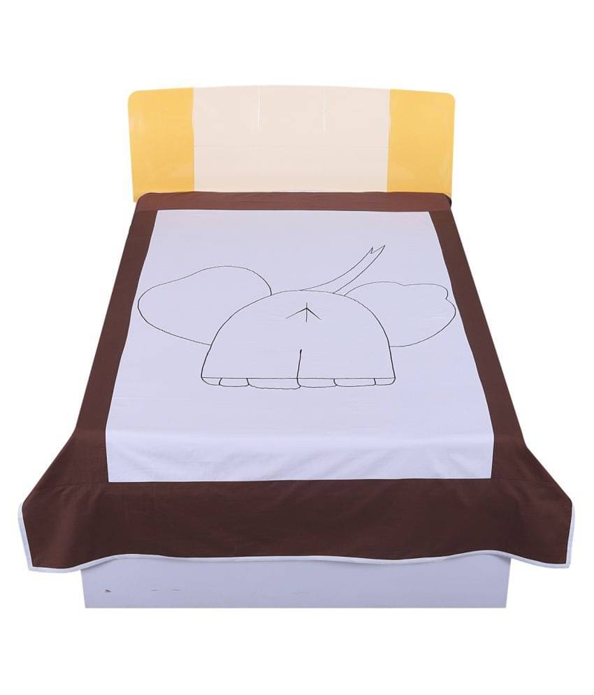     			HUGS N RUGS Cotton Single Bedsheet ( Coffee Brown )