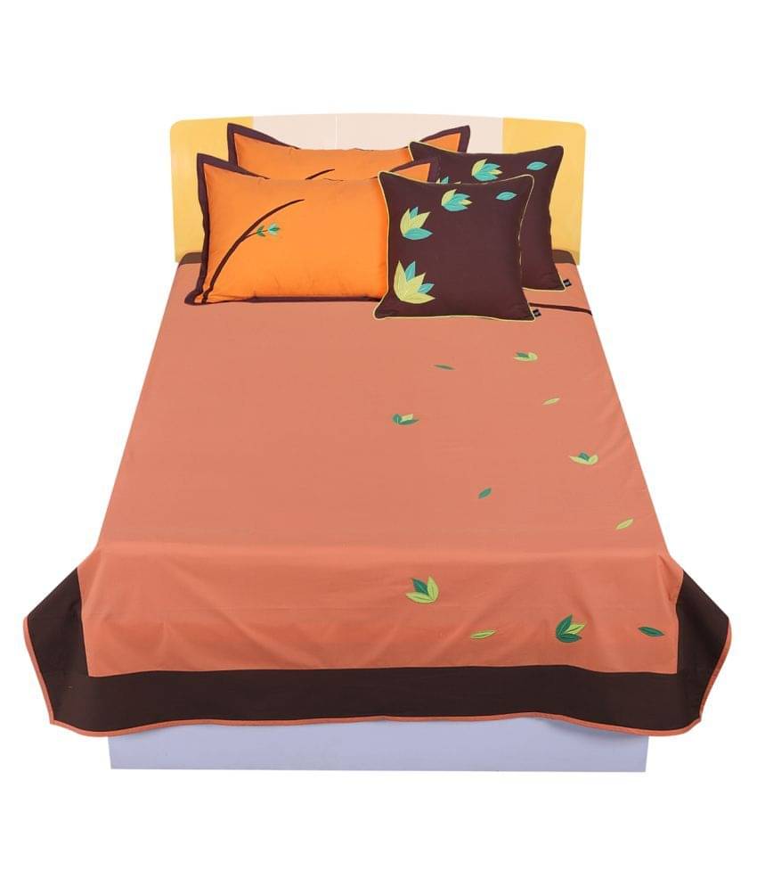 HUGS N RUGS Cotton Single Bedsheet ( Orange ) HUGS N RUGS Cotton Single Bedsheet ( Orange )