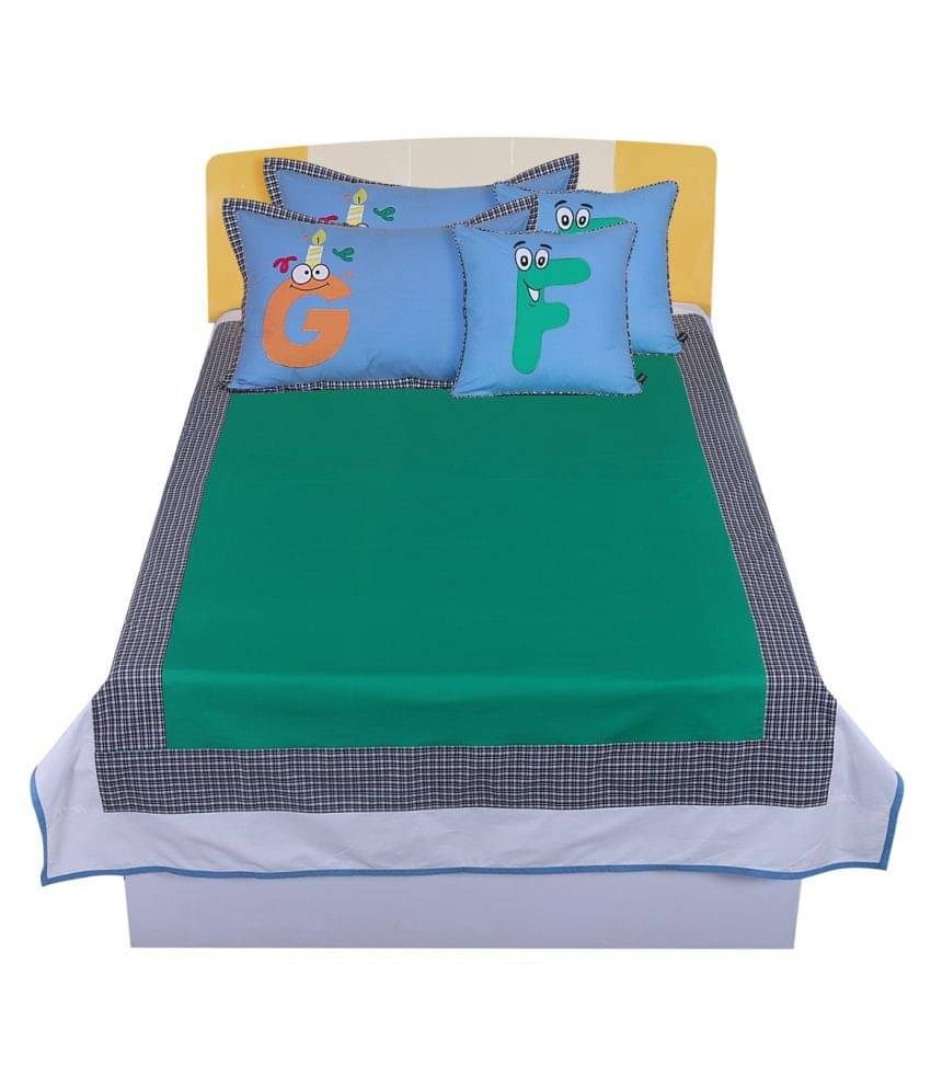     			HUGS N RUGS Cotton Single Bedsheet ( Green )