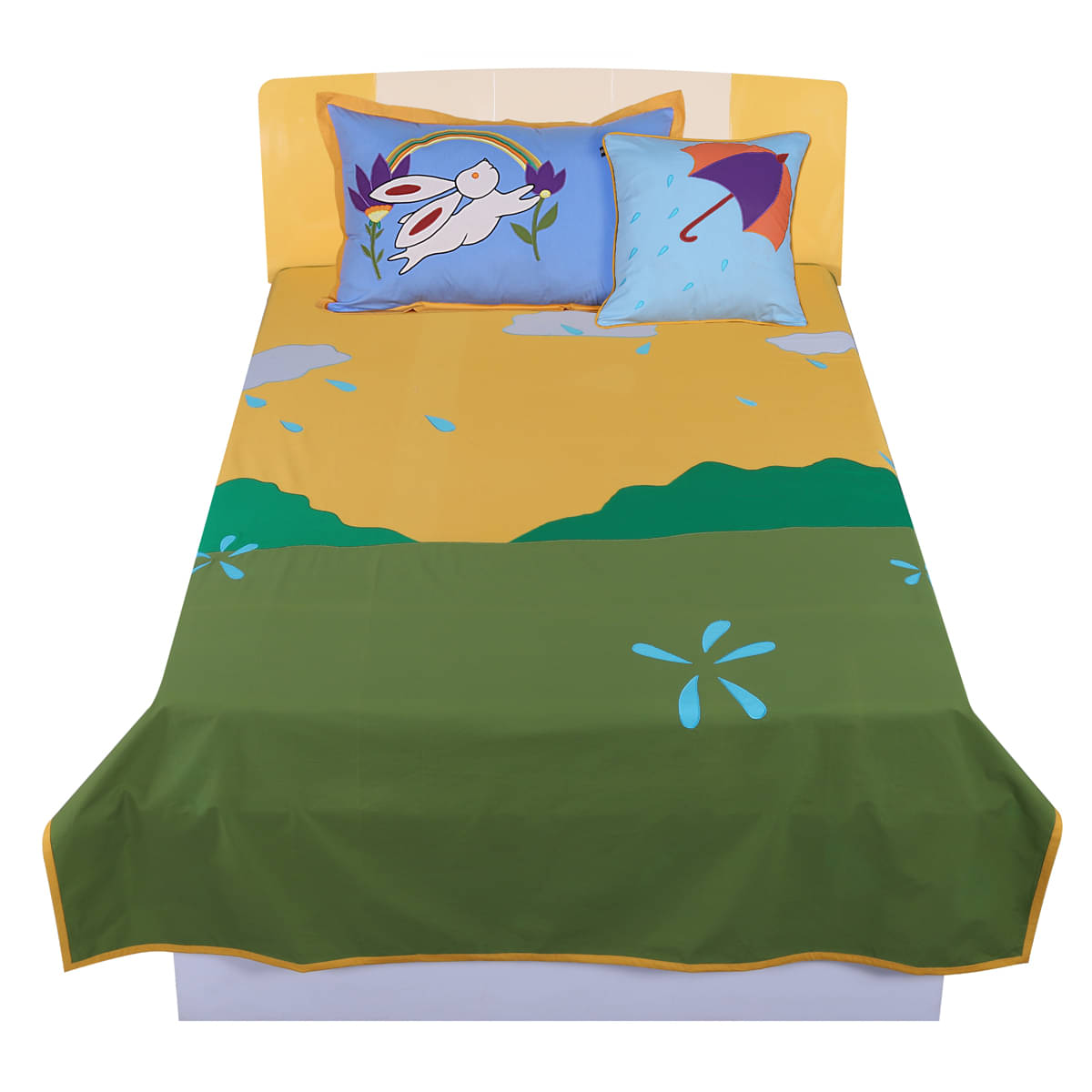     			HUGS N RUGS Cotton Single Bedsheet ( Orange )