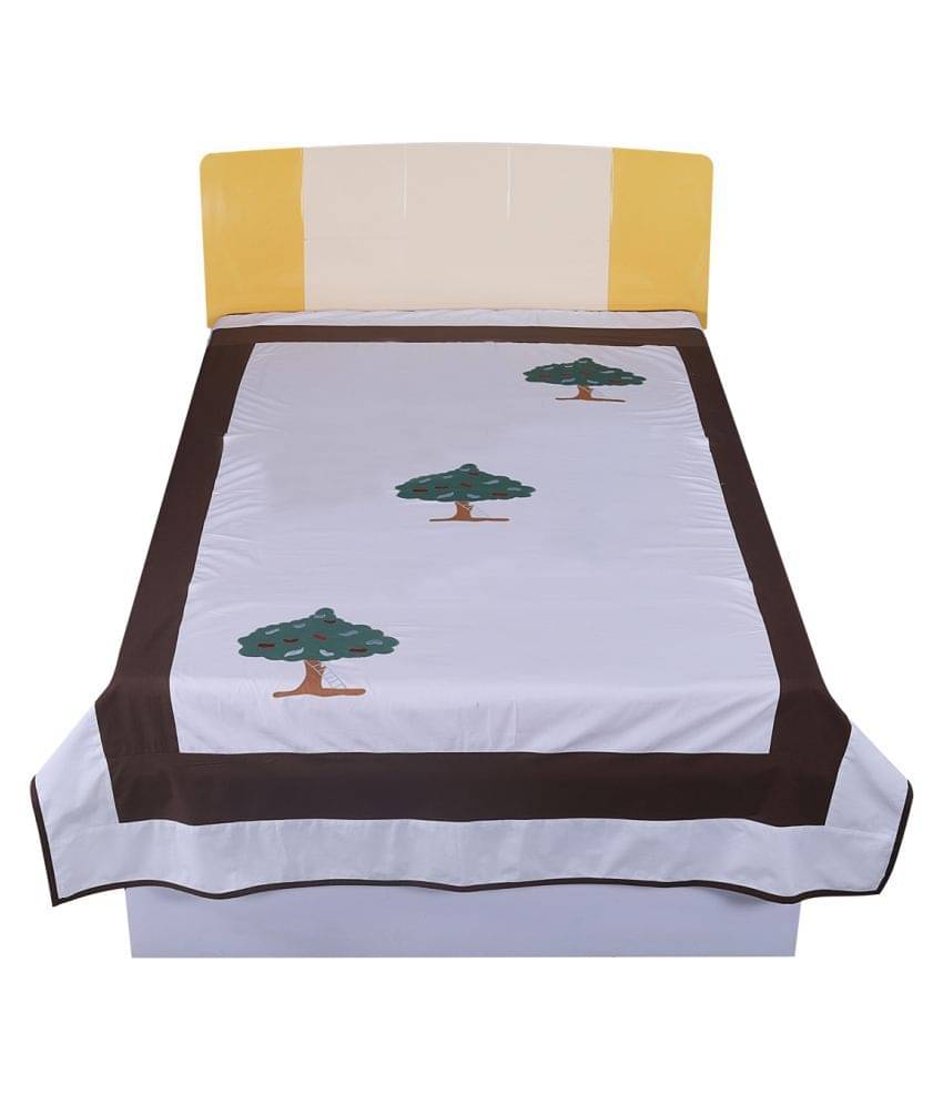     			HUGS N RUGS Cotton Single Bedsheet ( White )