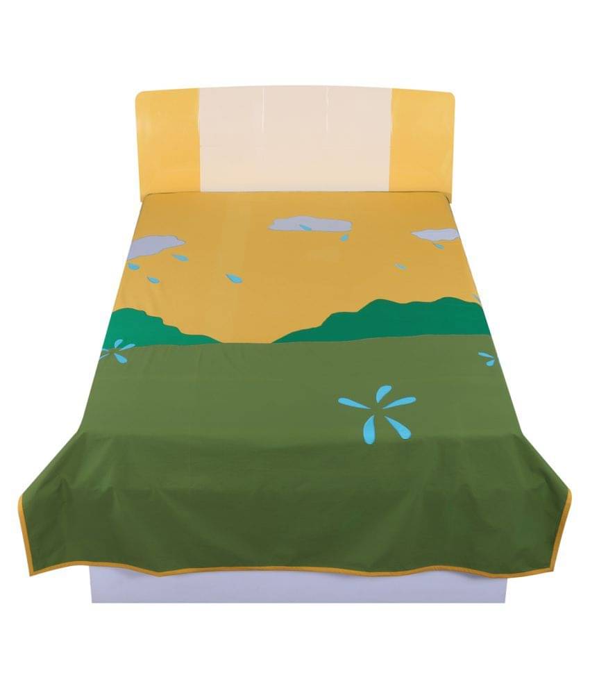     			HUGS N RUGS Cotton Single Bedsheet ( Yellow )