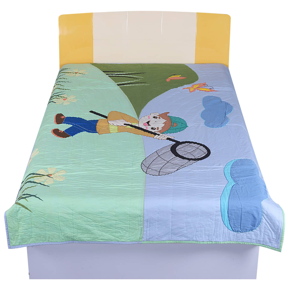 Hugs'n'Rugs Single Cotton Embroidery Multi Comforter for Kids     			Hugs'n'Rugs Single Cotton Embroidery Multi Comforter for Kids