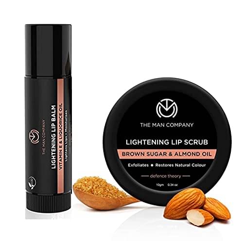     			The Man Company Lip Care Combo Lip Scrub & Lip Balm for Dry / Chapped Lips | Lightening & Brightening Dark Lips