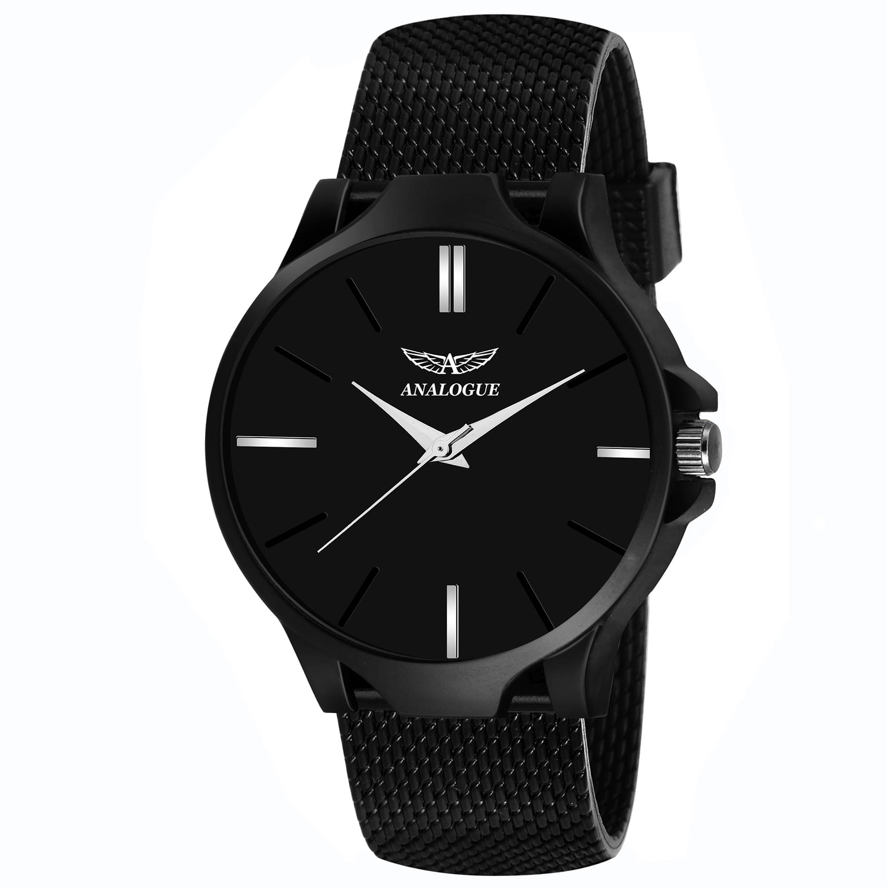     			ANALOGUE ANLG-448-BLACK-BLK Silicon Analog Men's Watch