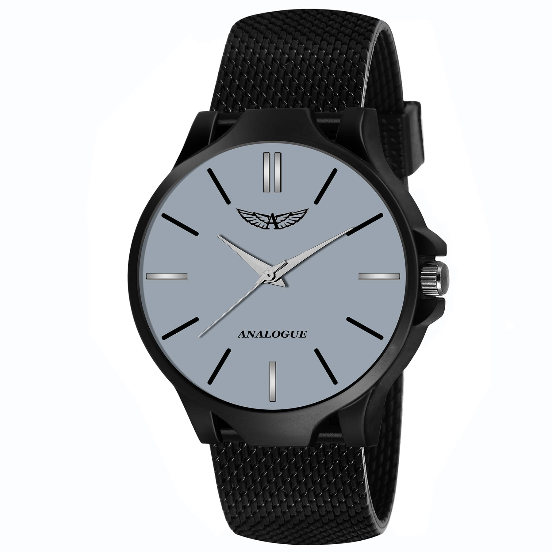     			ANALOGUE - Black Silicon Analog Men's Watch