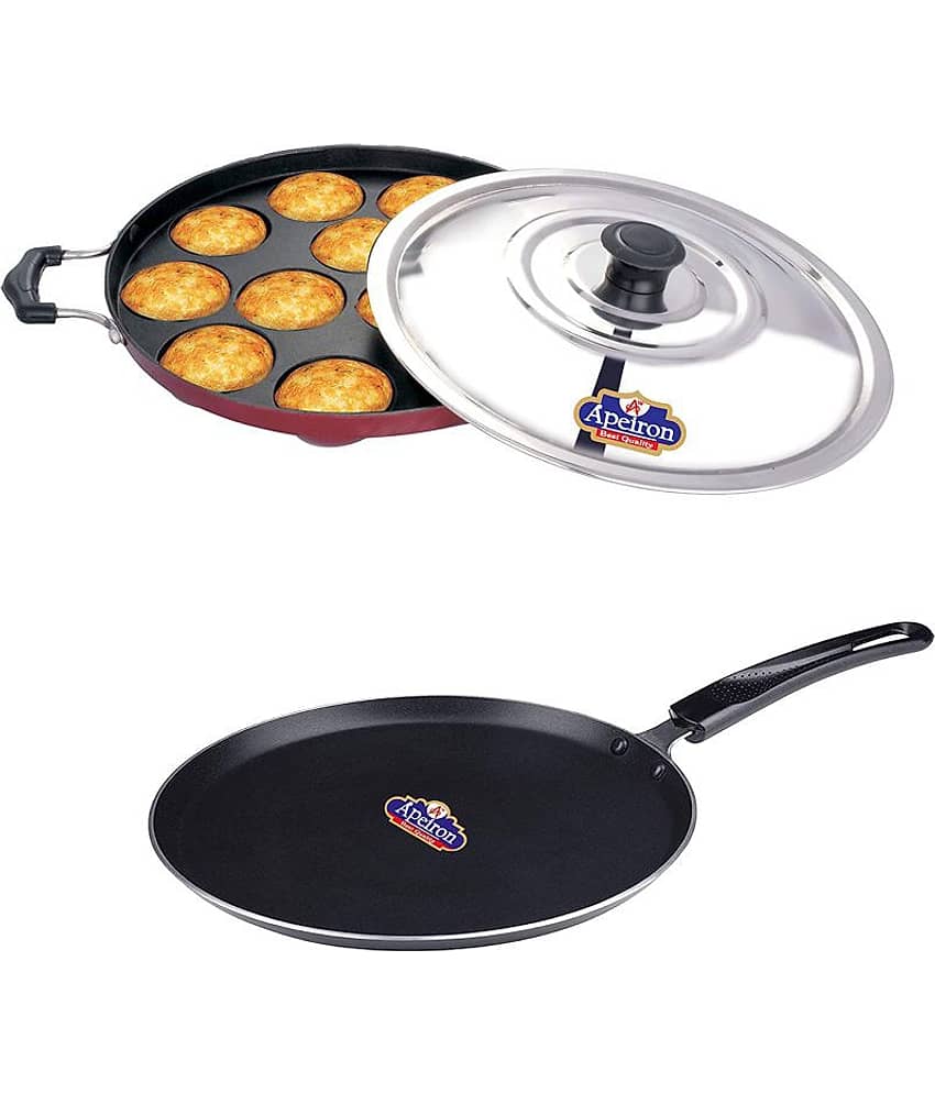 APEIRON Appam & Dosa Non-Stick Aluminum Chetty Pan 27 cm 1000 mL - Cookware | Buy online on ZillyBuy