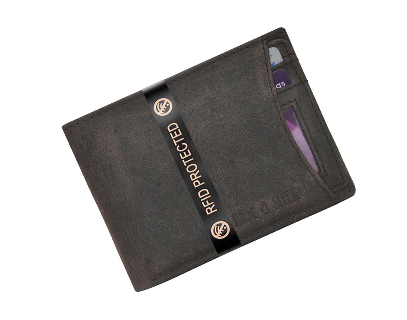 Hide&Sleek RFID Protected Hunter Leather Brown Formal Regular Wallet Hide&Sleek RFID Protected Hunter Leather Brown Formal Regular Wallet