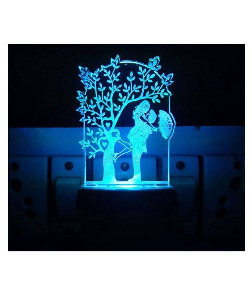     			UKANI 3D Illusion LED Night Lights for 7 Colors BedroomLighting LOVE ROMANTIC COUPLE Night Lamp Multi - Pack of 1