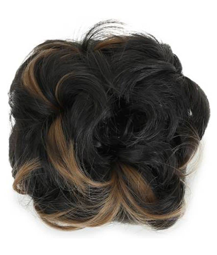 VSAKSH Curly Clip In Hair Extension Brown & Golden highlighted