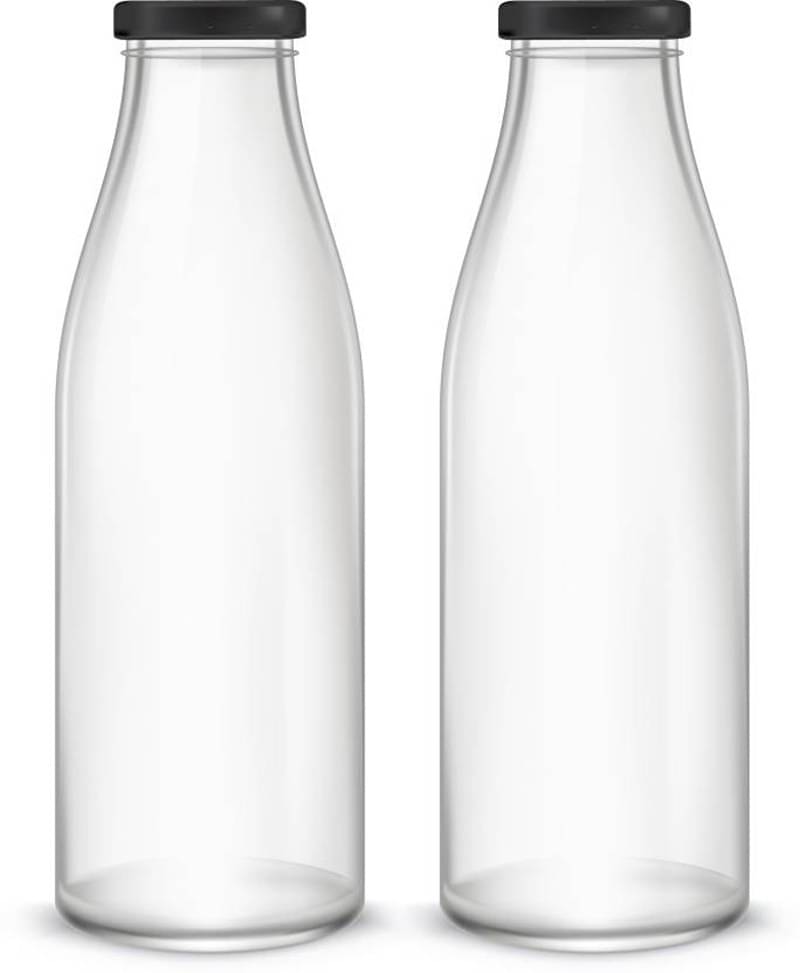     			Afast Glass Water Bottle, White, Pack Of 2, 1000 ml