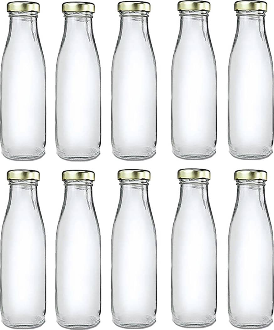 Afast Glass Water Bottle, Transparent, Pack Of 10, 500 ml