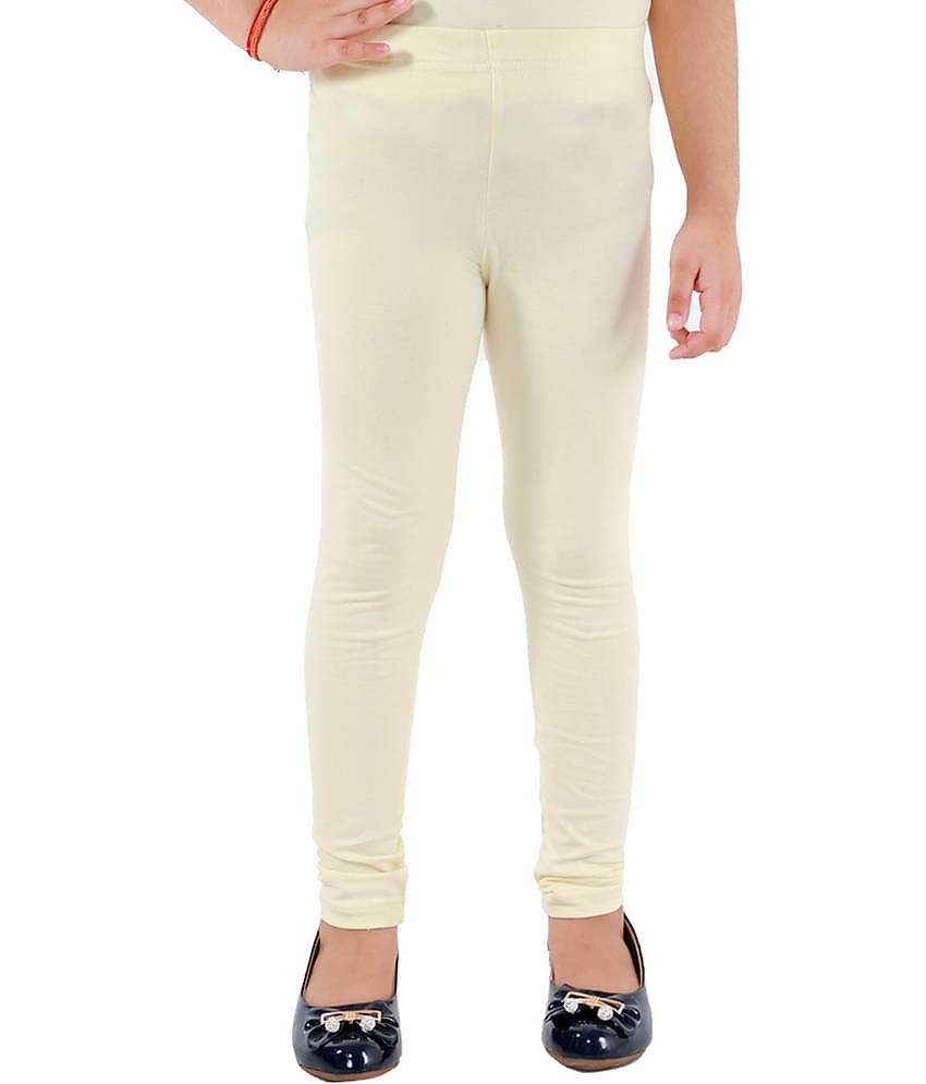 Kids Cave Pack of 1 Girls Cotton Blend Leggings ( Beige )