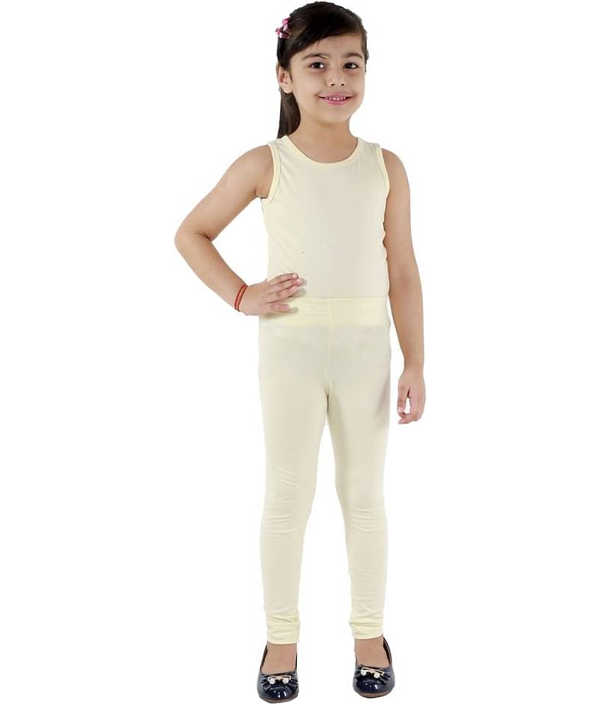 Kids Cave Pack of 1 Girls Cotton Blend Leggings ( Beige )