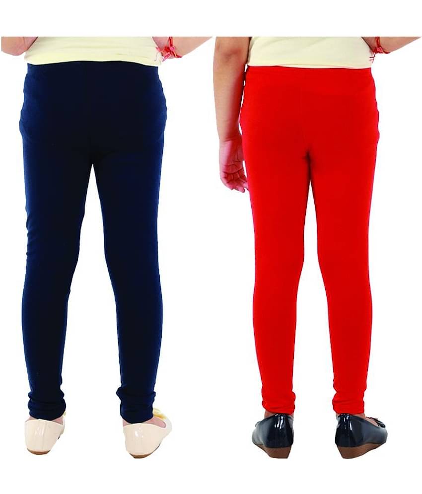 Kids Cave Pack of 1 Girls Cotton Blend Leggings ( Blue )