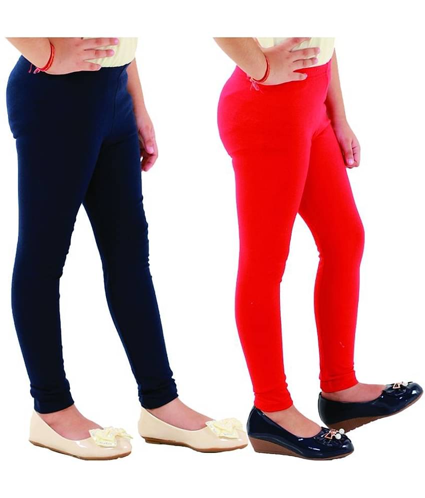 Kids Cave Pack of 1 Girls Cotton Blend Leggings ( Blue )