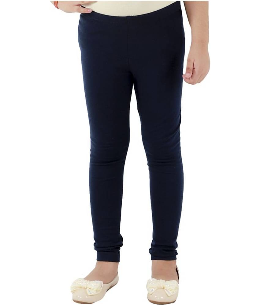 Kids Cave Pack of 1 Girls Cotton Blend Leggings ( Blue )
