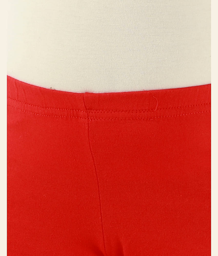 Kids Cave Pack of 1 Girls Cotton Blend Leggings ( Red )