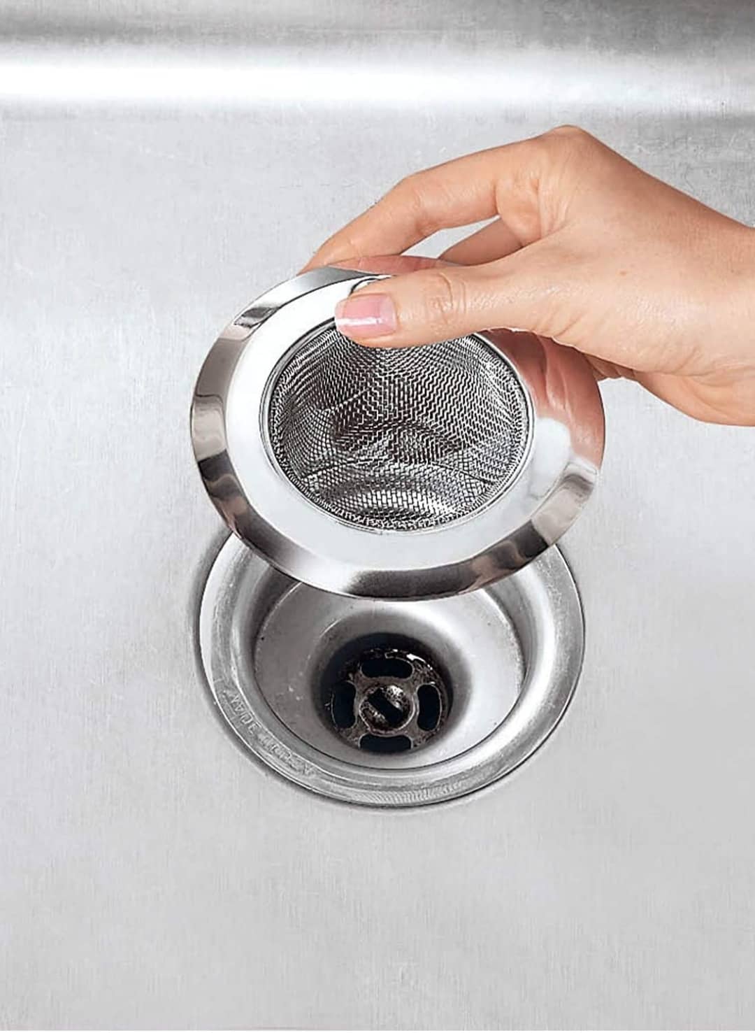 Kitchen Sink Strainer Heavy-Duty Stainless-Steel Drain Basin Basket Filter Stopper Drainer Jali, 9.5cm