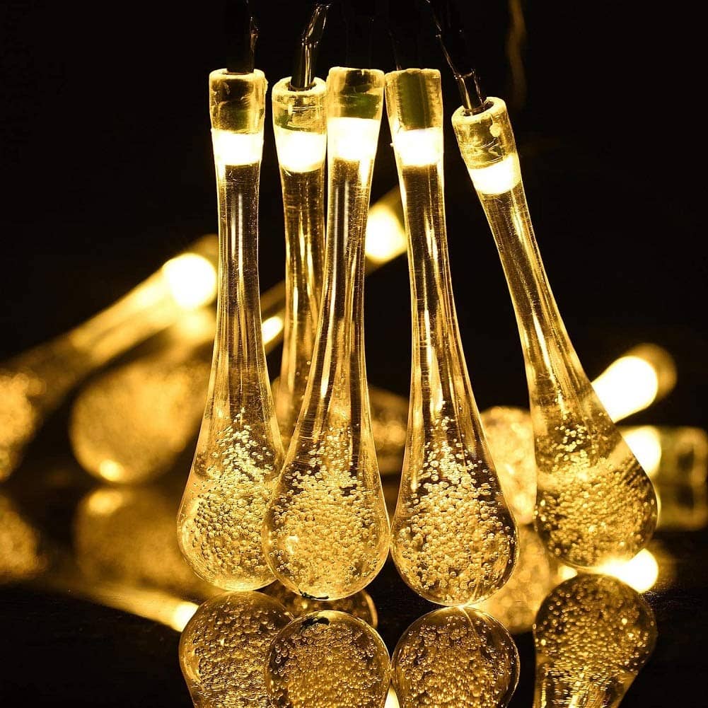 MIRADH 5 M 20 Waterdrop Battery Operated String Lights Yellow
