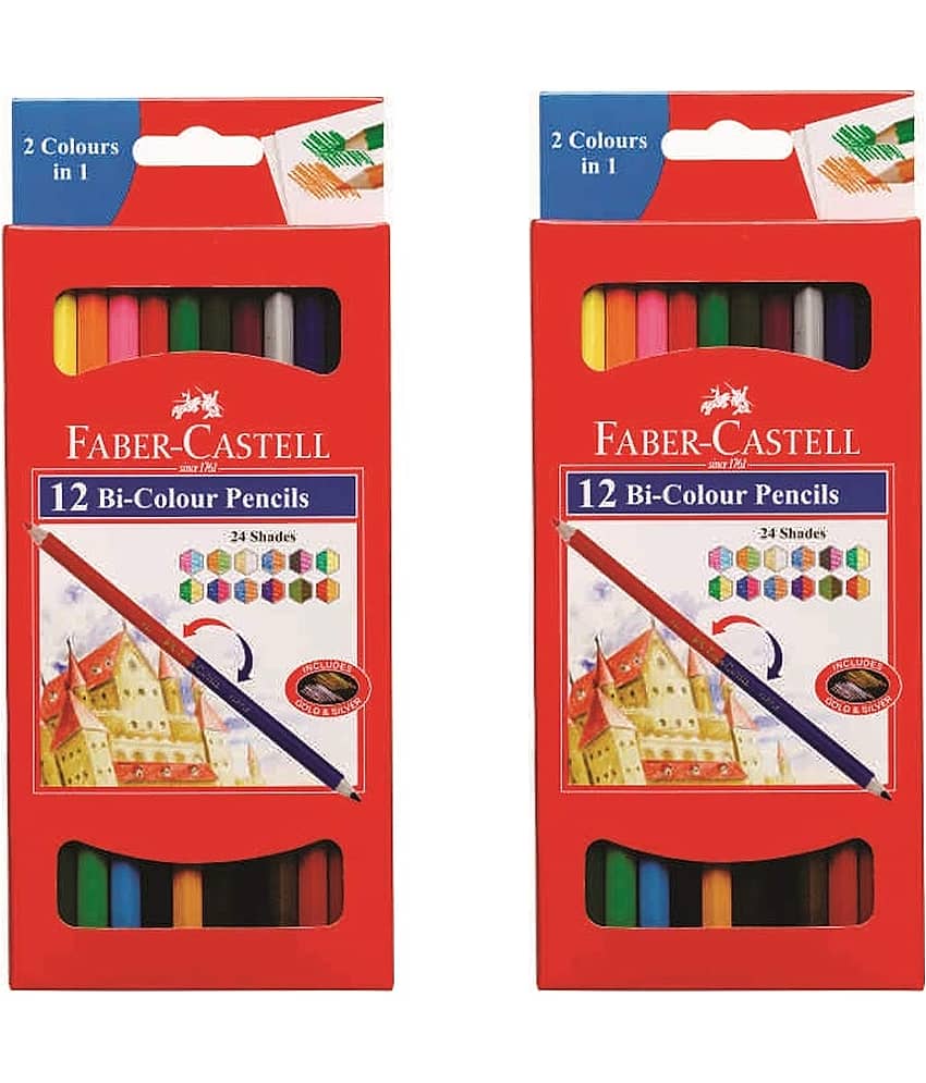 FABER CASTELL 12 BI COLOUR PENCILS PACK OF 3 - Stationery | Buy online on ZillyBuy