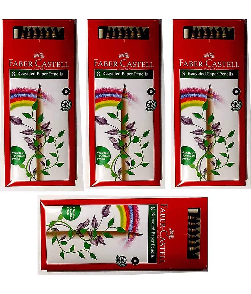 FABER-CASTELL 8 RECYCLED PAPER PENCIL PACK OF 4 - Stationery | Buy online on ZillyBuy
