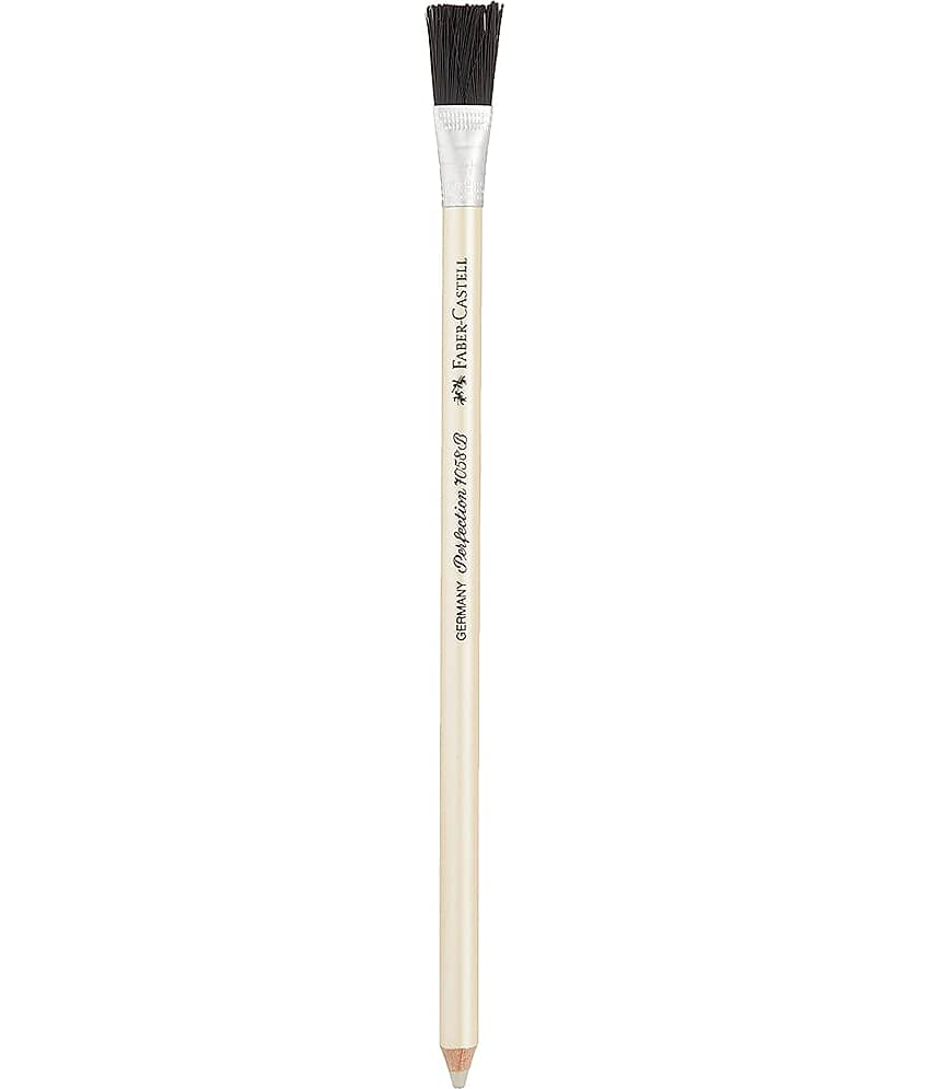 FABER CASTELL PERFECTION ERASER PENCIL WITH WHITE ERASER AND BRUSH PACK OF 3 - Stationery | Buy online on ZillyBuy