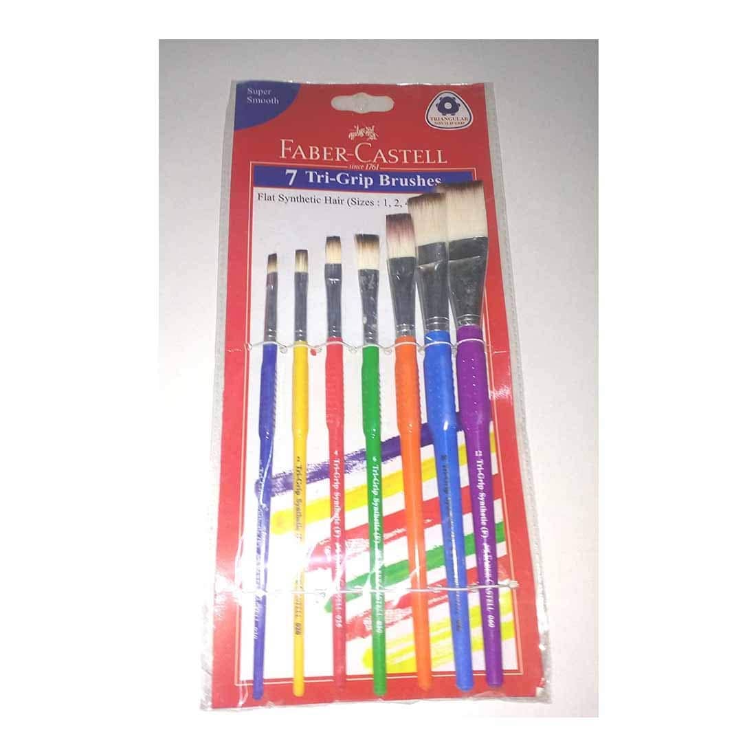 FABER-CASTELL TRI-GRIP BRUSH - FLAT, PACK OF 7 (ASSORTED)    PACK OF 3