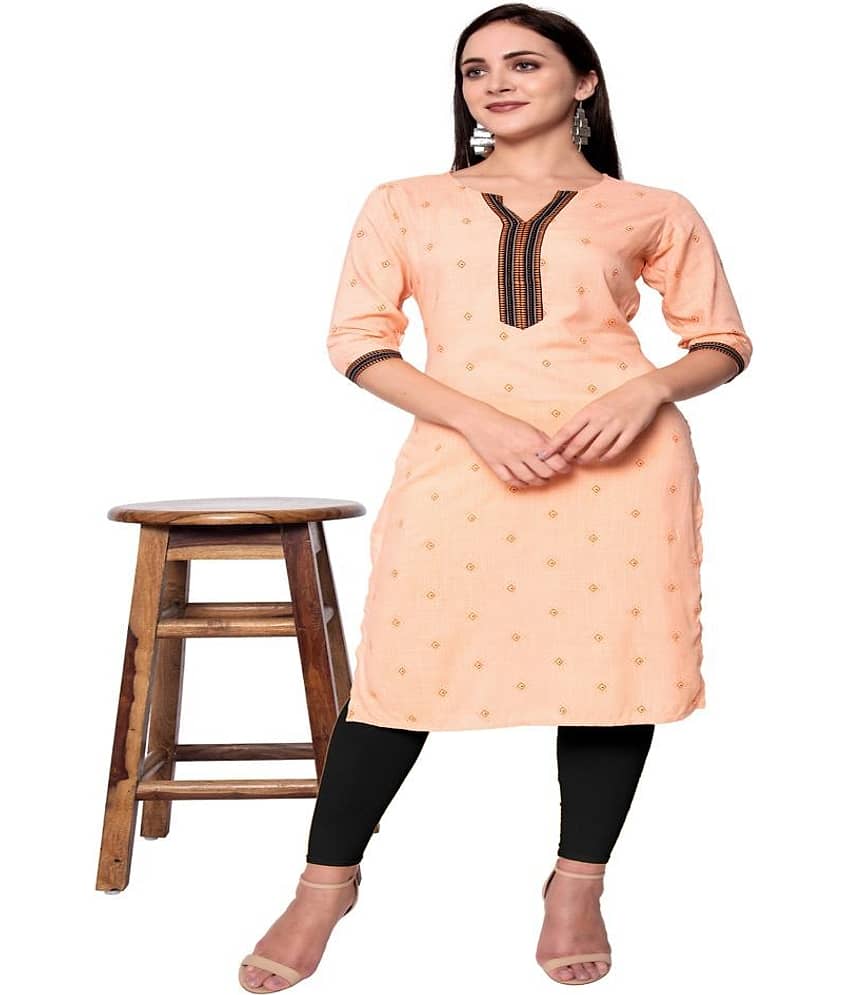 GOD BLESS Peach Rayon A-line Kurti - Kurtis, Tunics | Buy online on ZillyBuy
