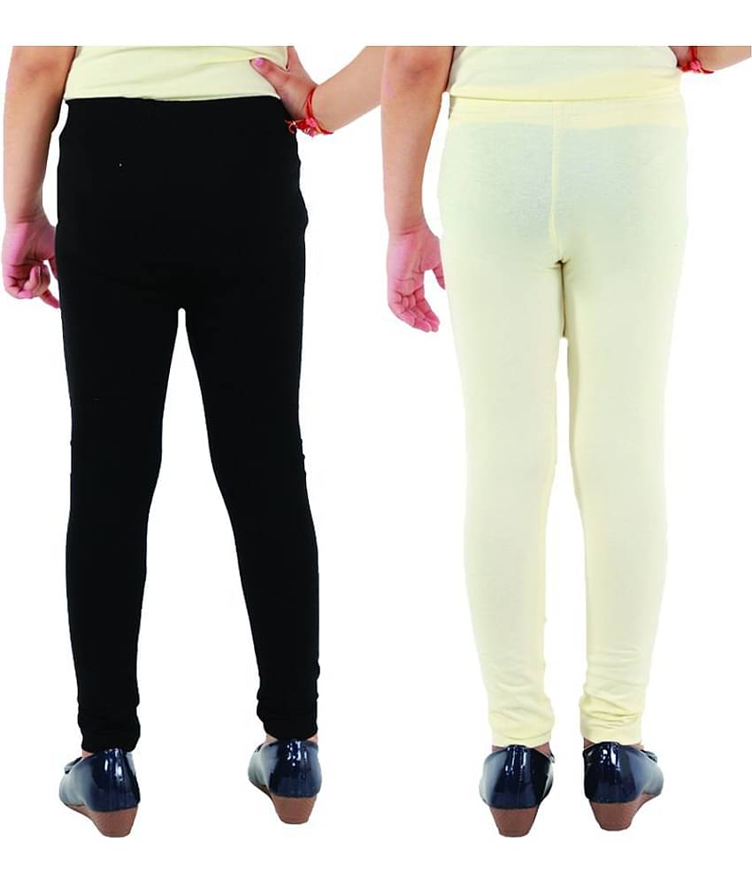 Kids Cave Pack of 1 Girls Cotton Blend Leggings ( Black )