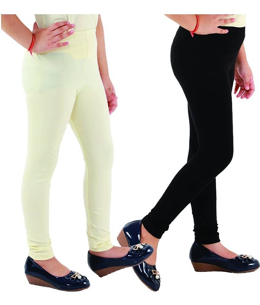 Kids Cave Pack of 1 Girls Cotton Blend Leggings ( Black )